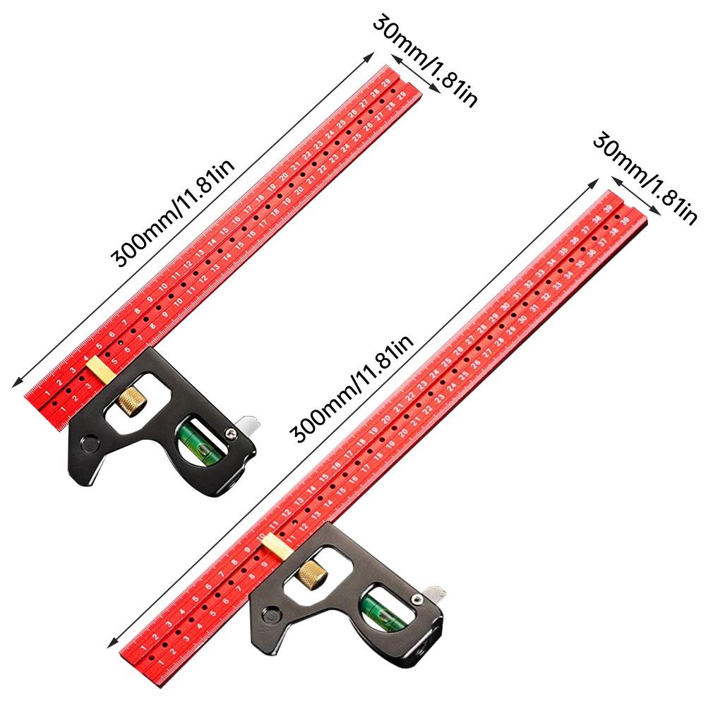Woodworking Precision Pocket Ruler Metal Slide Ruler T Track Combination Ruler Marking Measuring Tool