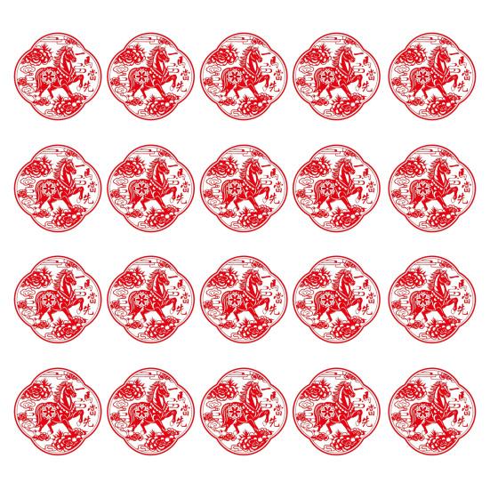 Kinesiskt nyår Fönsterklistermärke Vårfest Fönsterdekal Avtagbar Statisk PVC-dekal för Nyårsfestartiklar Vardagsrum Vägg Fönsterdekor