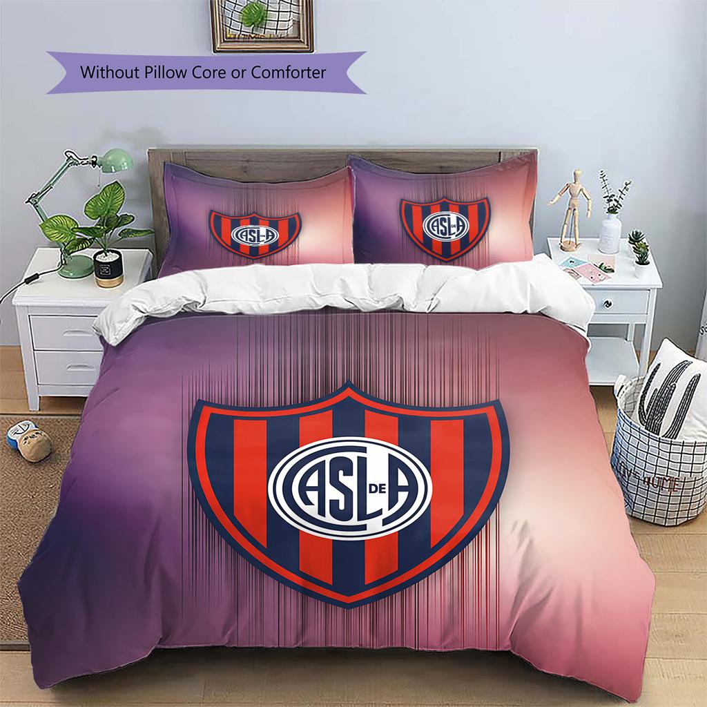 Club Atlético San Lorenzo de Almagro Pattern Bedding Quilt Set Home Decoration Gift (1 * duvet cover + 2 * pillowcase without core)