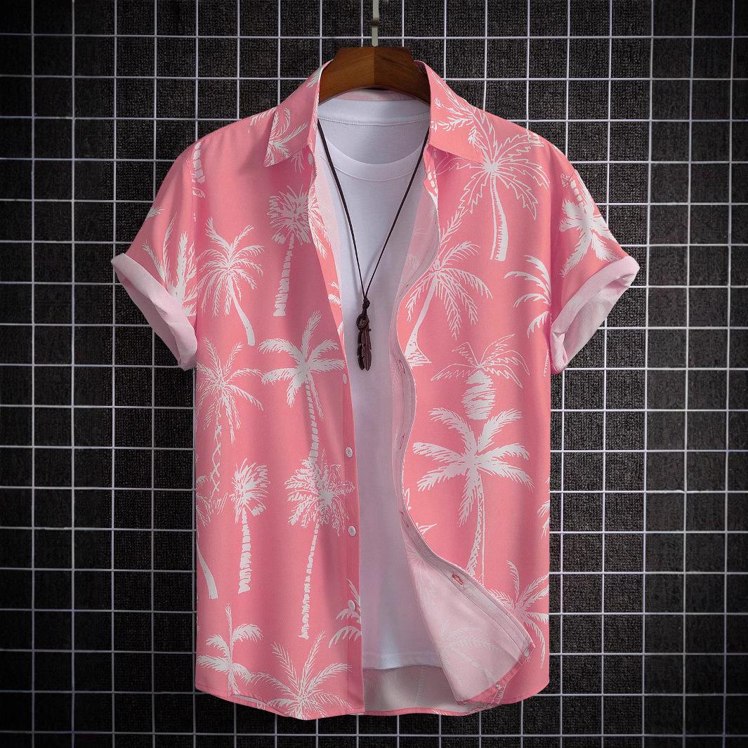2026 Men s Street Style Digital Print Shirt S