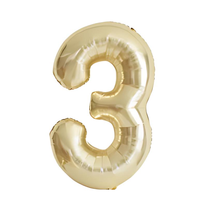 32-Inch Body Shaping Numeric Balloons - Gold & Silver, Floating Birthday & Celebration Decor