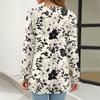 Women's Fashion Casual Long Sleeve Print Round Neck Pullover Top Blouse