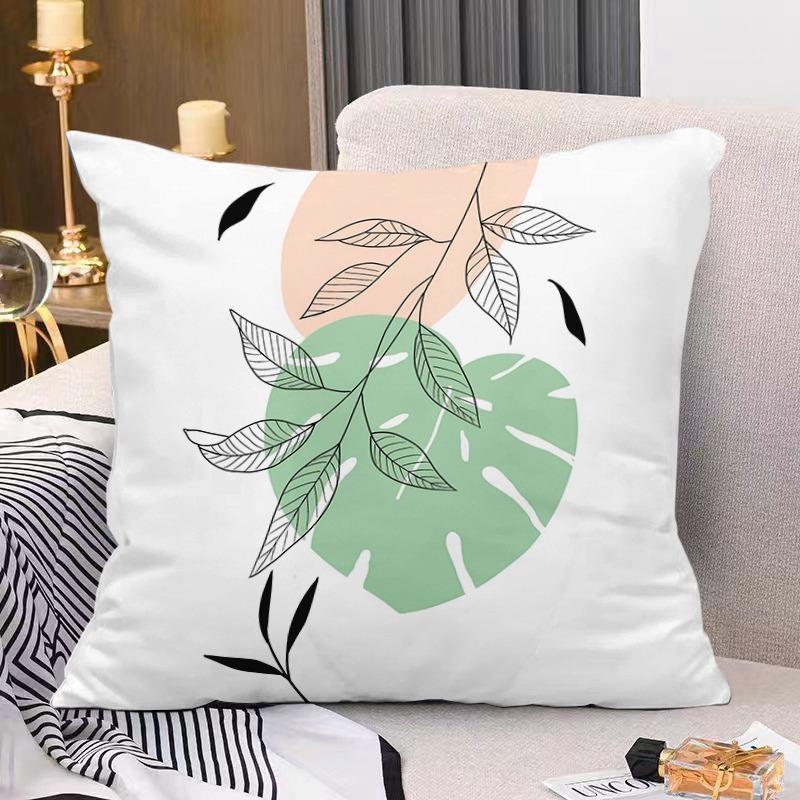 Artistic Floral Print Decorative Pillowcase Bedroom Living Room Square Cushion Pillowcase