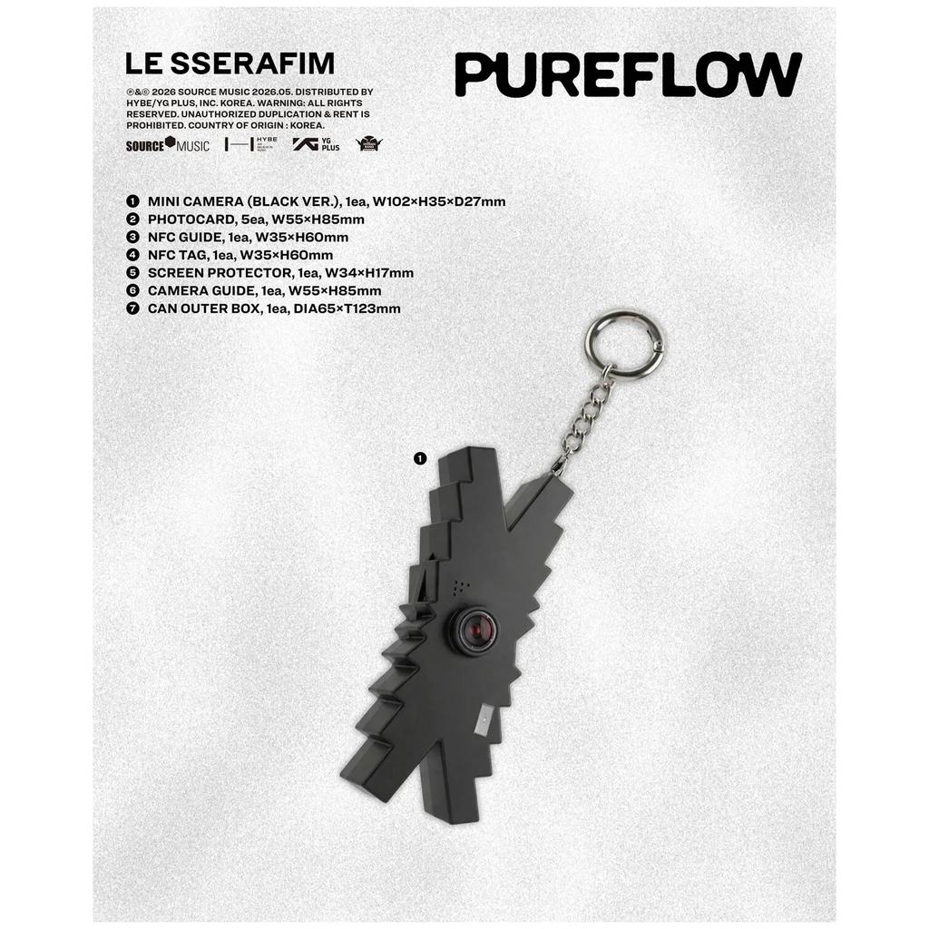 LE SSERAFIM - 2nd Studio Album 'PUREFLOW' pt.1 [Mini Camera ver.][Black ver.]