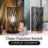JHY DESIGN Battery-operated LED Table Lamp, 19cm Tall, Stylish Indirect Lighting, Decorative Lamp, Retro Style, Wooden Base, Suitable for Bedrooms, Ja
