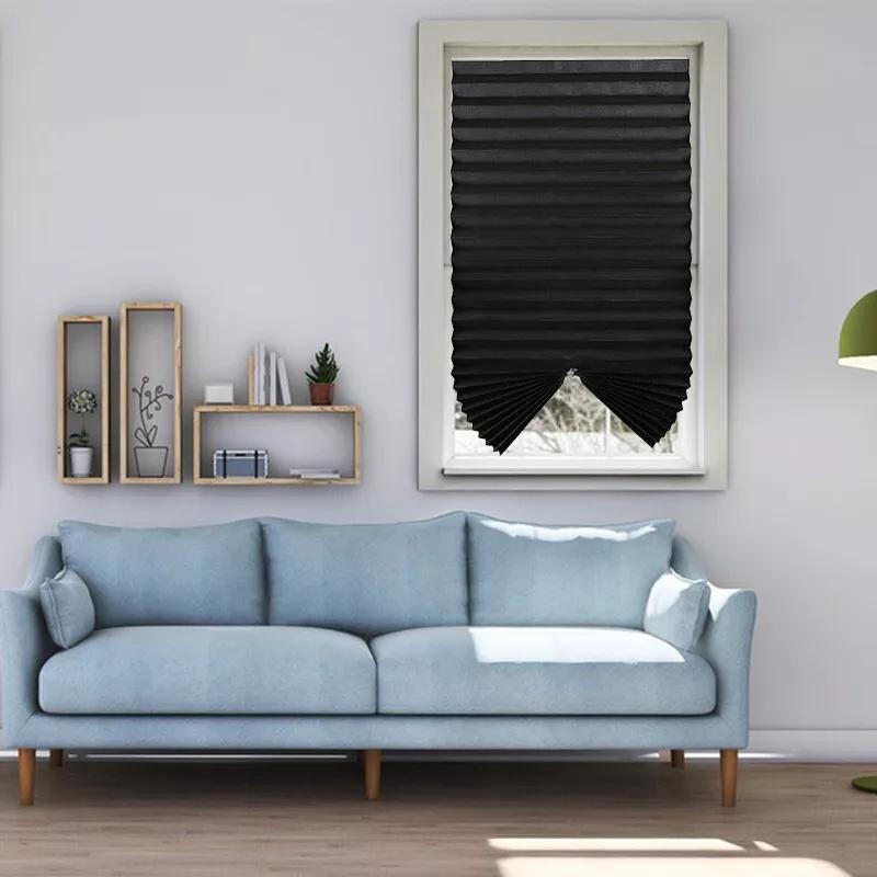 Shades Self-adhesive Half Windows Non-woven Folding Curtain Bathroom Balcony Living Room Balcony Curtains Pleated Blinds