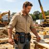 Work Belt Sheath Pouch in Nylon with Button Flap Closure for Hiking, Camping, Fishing and Daily Utility Carry Use