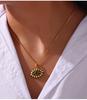 Bohemian Devil's Eye Pendant Necklace in Enamel & Titanium Steel with Rhinestones for Women