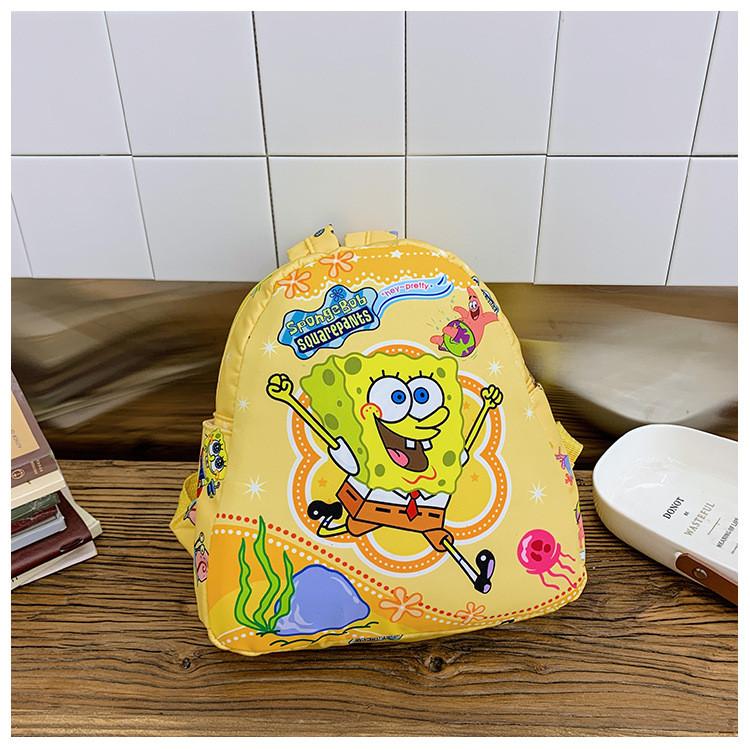 Patrick Spongebob Star Sports Surfing Eating Popcorn Printed Children Backpack