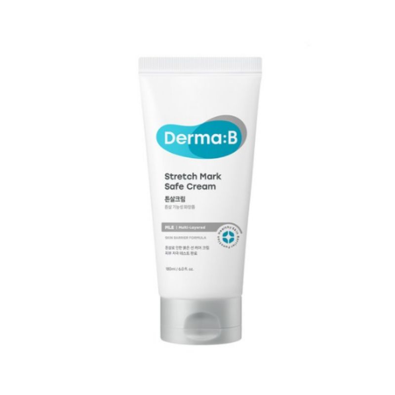 Derma:B Stretch Mark Safe Cream 180ml | Intensive Stretch Mark Care Cream for Elastic & Hydrated Skin | Pregnancy & Postpartum Body Care