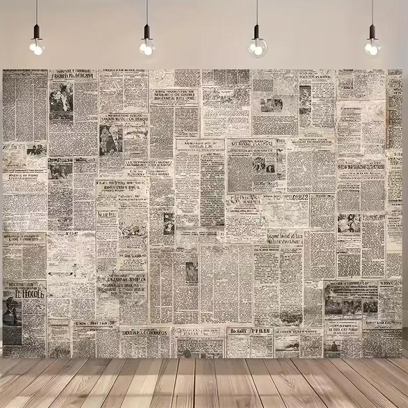

Двумерный фон-коллаж из старых газет для создания ностальгического, ретро и текстурного контента 47.2x31.5inch/120*80cm