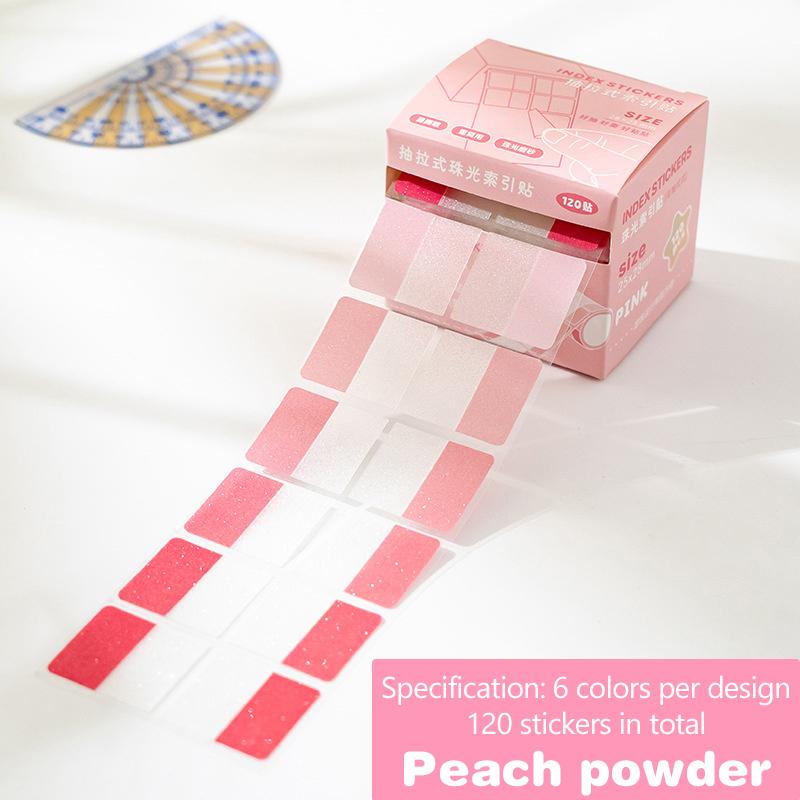 120Sheets Transparent Pearl Pearlescent Sticky Tabs Back Adhesive Writable Sticky Notes Aesthetic Stationery Blank Sticky Note