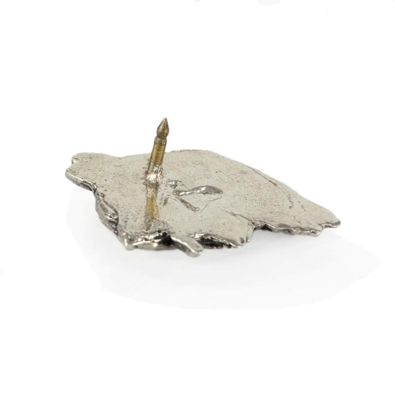 Briard, Berger de Brie  - Silver-plated dog brooch, elegant pin, jacket lapel decoration by Art-Dog brand
