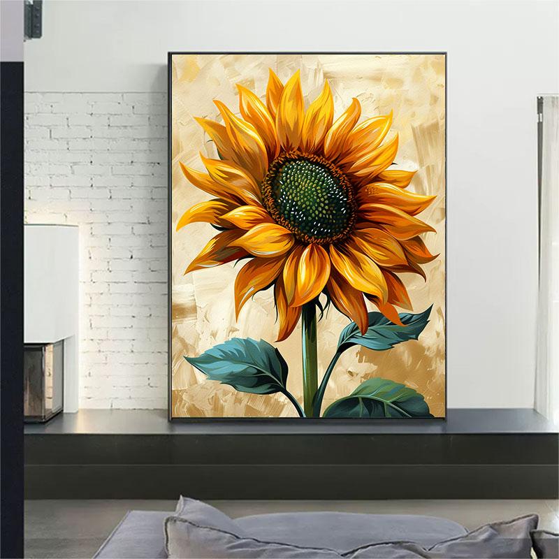 5d DIY Diamond Painting Cross Stitch Sunflower Handicrafts Diamond Embroidery Mosaic Plants Flowers Full Round Drill Home Decor