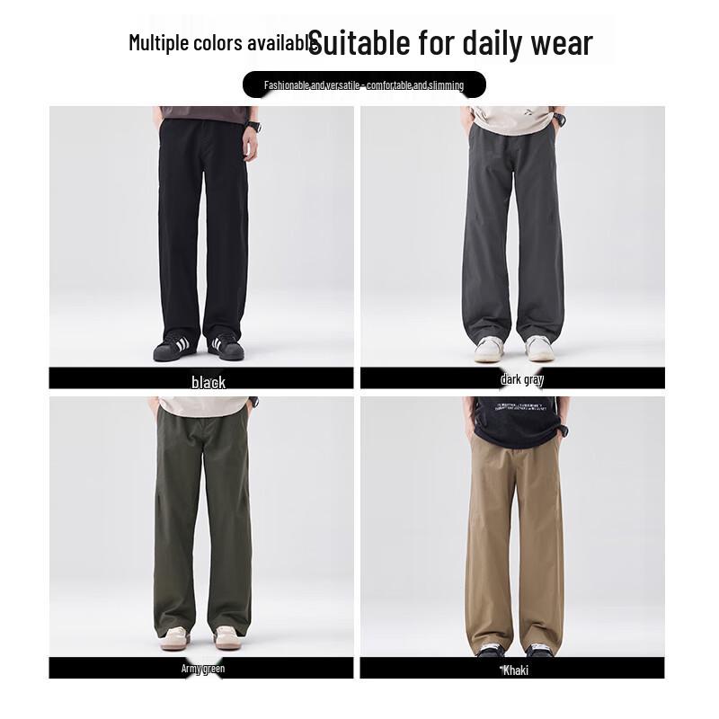 CHOCOOLATEit Men's Japanese Style Straight Cotton Cargo Pants