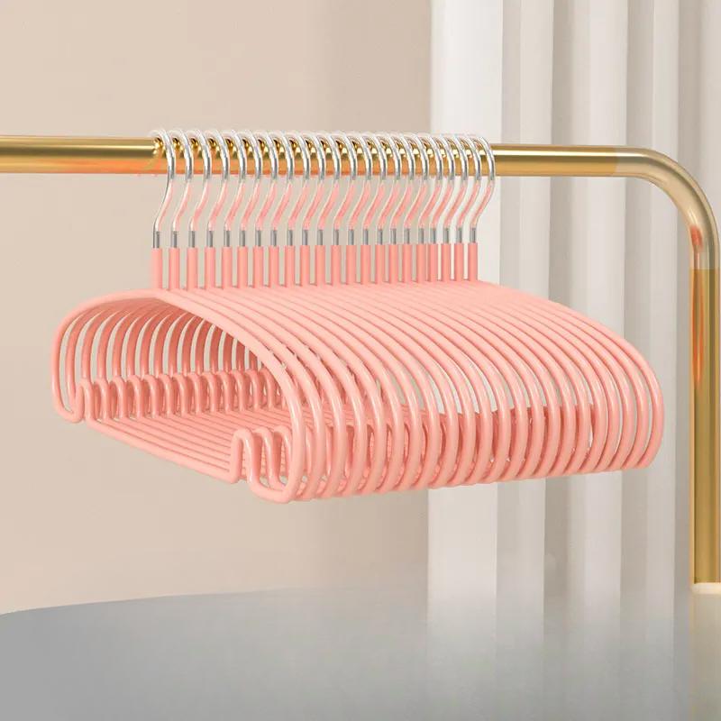 

30 шт. Простые вешалки для одежды Нескользящие Общежитие Домашнее Развешивание одежды для предотвращения деформации одежды Хранение одежды 30pcs розовый
