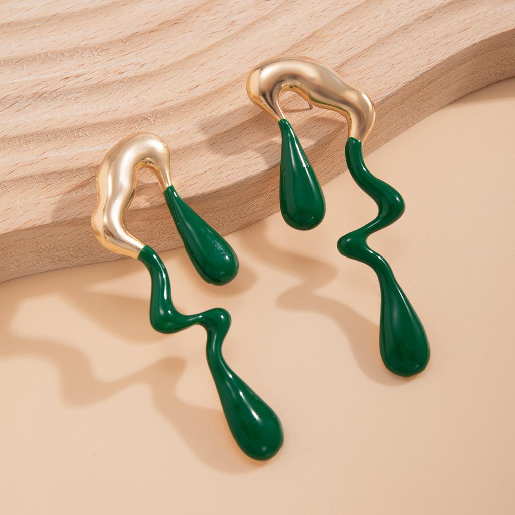 Designer Fließende Wassertropfen Ohrstecker für Damen Trendige Statement Ohrstecker Individualität Accessoires Modeschmuck