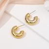 New product gold stud earrings light luxury retro geometric earrings feel fashionable and simple C-shaped gold stud earrings