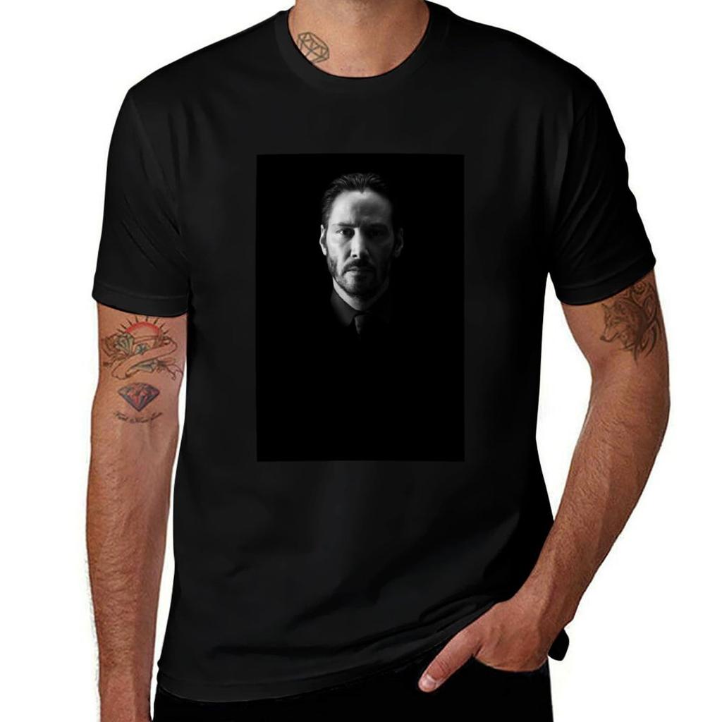 Keanu R Photo Sticker TShirt Everyday Wear Basic Short Sleeve Top TShirt