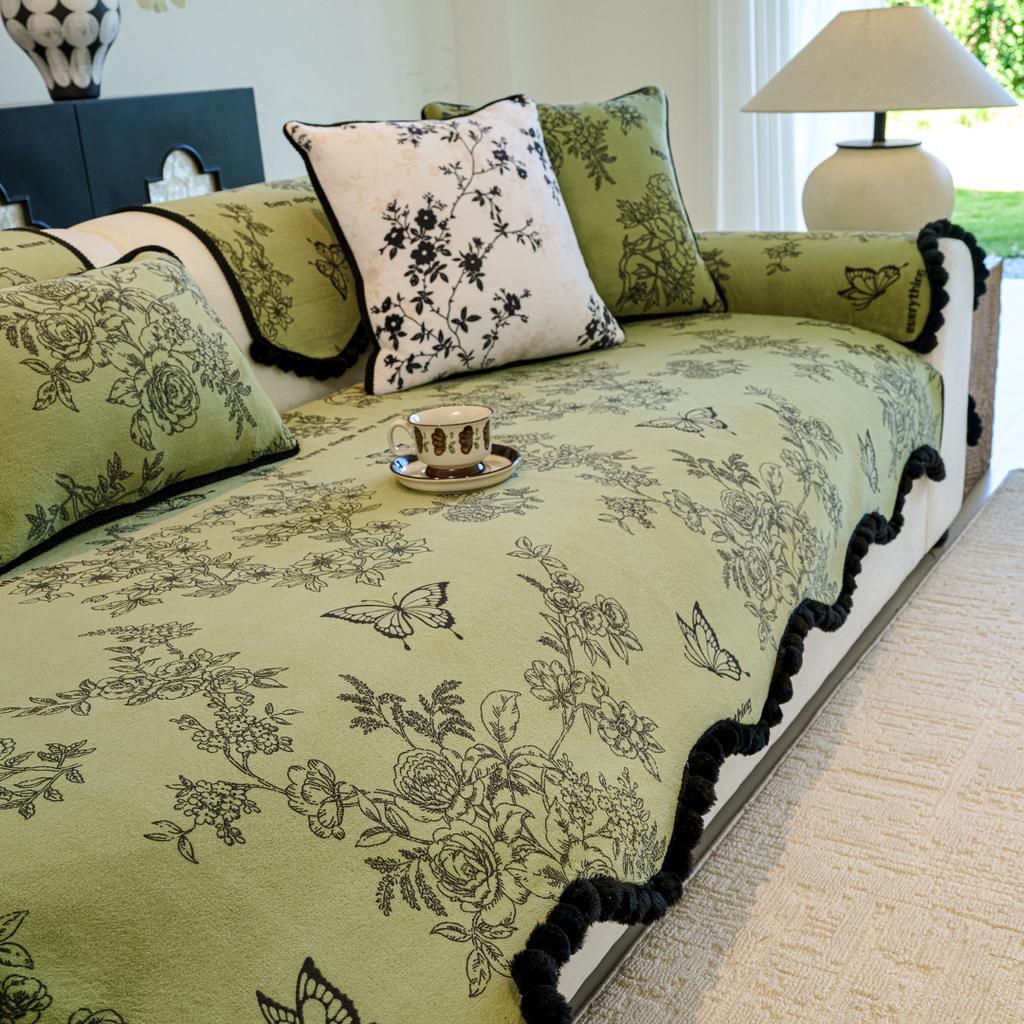New Autumn And Winter Sofa Cover Fabric Light Luxury Irregular Shaped Anti Slip Anti-Static Sofa Cushion Cover Thick And Warm
