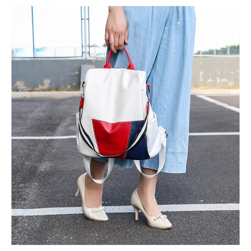 Fashion Backpack Women Backpack Leisure Large Capacity Travel Student Bag Patchwork Color Female Bag