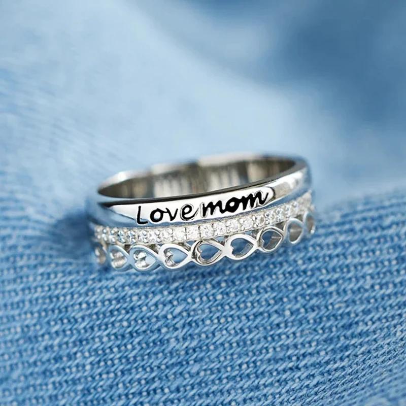 Huitan Love Rings for Mother Hearts Wedding Anniversary Gift  Color Fashion Luxury Women Rings Birthday Present Jewelry