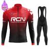 Rvouei Team Winter Cycling Set Thermal Fleece Bicycle Clothing Long Sleeve Jersey Road Bike Clothes Ropa Ciclismo MTB Uniform
