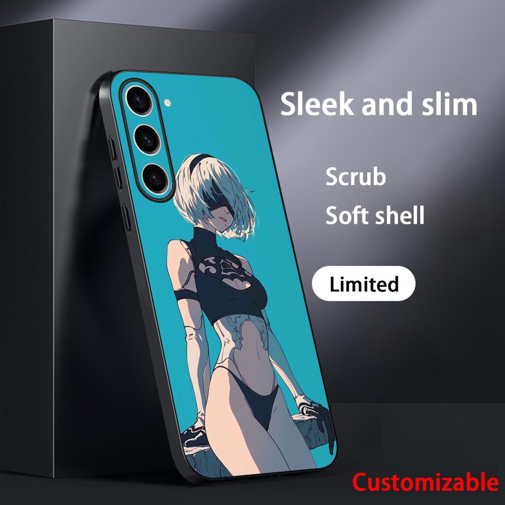 Nier automata sexy game girl pattern Phone Case For Samsung Galaxy S25 S24 S23 S22 S21 S20 Plus Ultra Note20 Soft Black