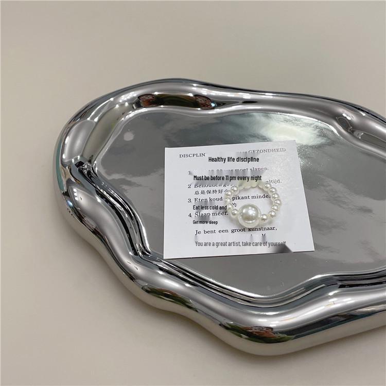 Korean Retro Geometric Heart & Clover Crystal Pearl Ring