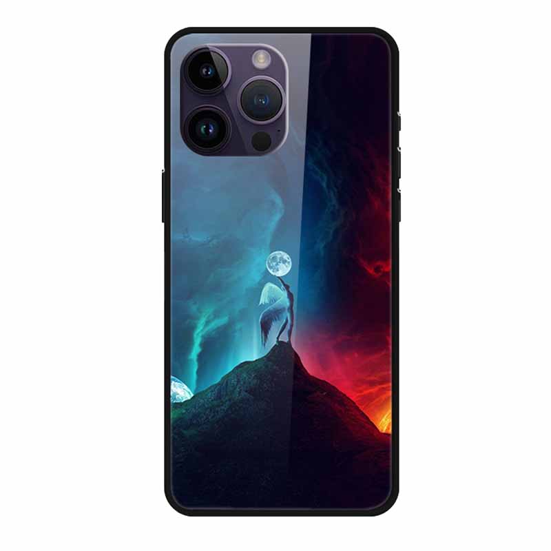 Glass Back Cover For iphone 16 Pro Max Phone Case Soft Bumper Hard Tempered Glass Case For iphone 15 Pro Max Case Funda Shell