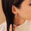 Square Earrings Gold Color Geometric Square Hoop Earrings For Women Huggie Punk Hip-Hop Metal Round Circle  Trendy