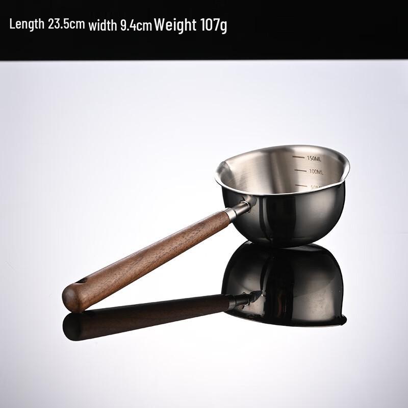 

Mini Stainless Steel Pouring Pot with Wooden Handle