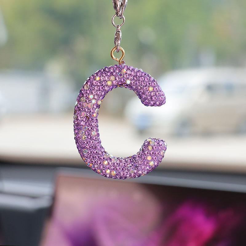 Rhinestone Bow Polymer Clay Car Rearview Mirror Hanging Ornament