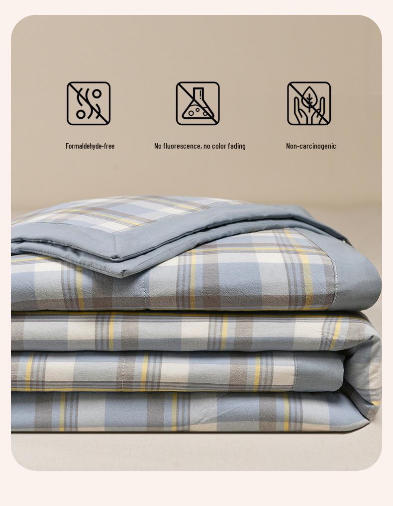 New A-Type 100% Pure Xinjiang Cotton Summer Quilt – Machine Washable Air Conditioning Comforter for Students