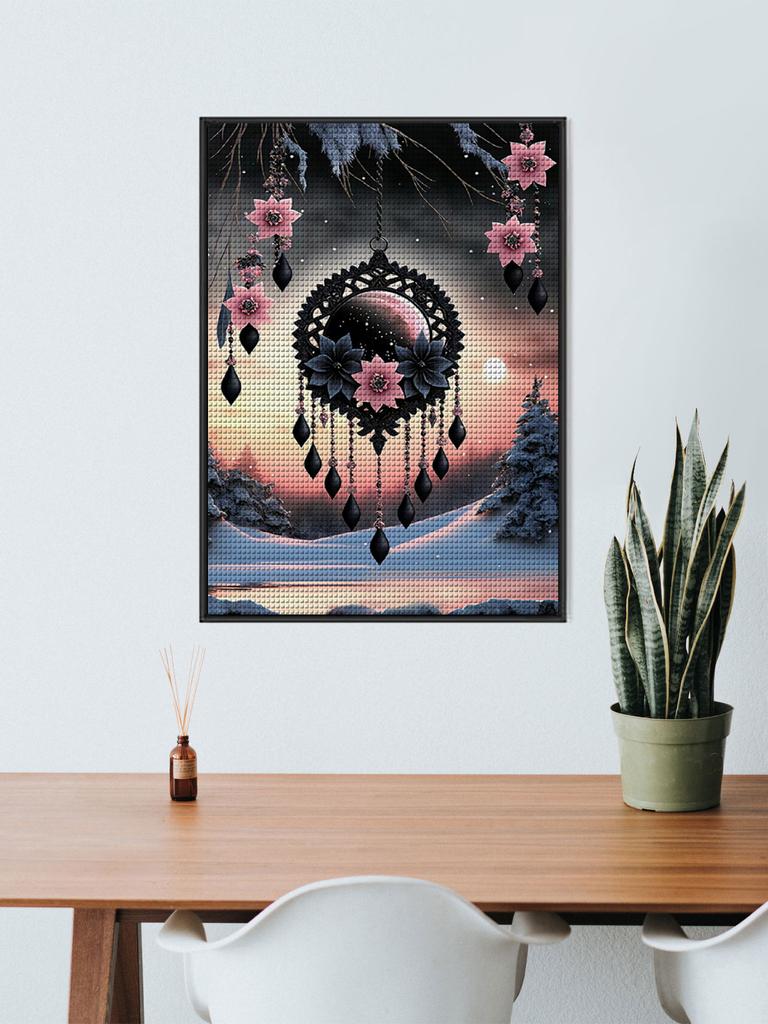 The Scenery In The Wind Chimes Personality DIY Full Drill Diamond Decorative Painting