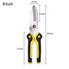 8inch Stainless Steel Sharp Blade Garden Shears PP+TPR Handle Bypass Professional Electrician's Iron Wire Cutting Tool Scissors