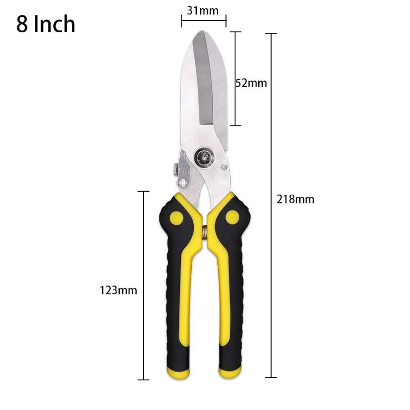 8inch Stainless Steel Sharp Blade Garden Shears PP+TPR Handle Bypass Professional Electrician's Iron Wire Cutting Tool Scissors