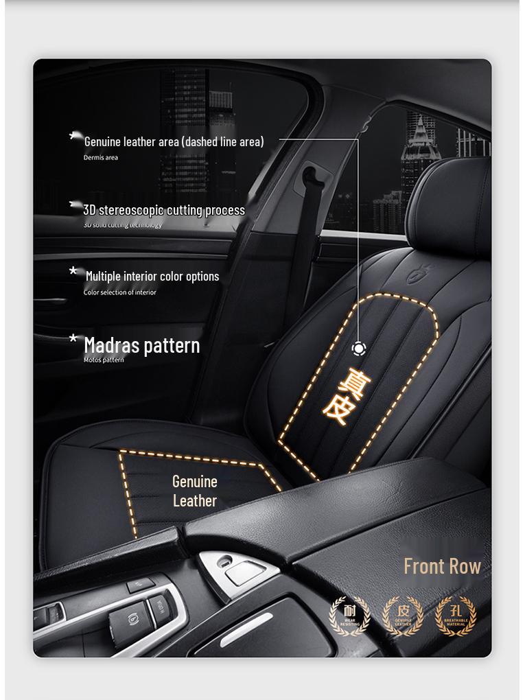 Universal Genuine Leather Seat Cover for Lynk & Co 06 - All-Season Car Pattern Design
