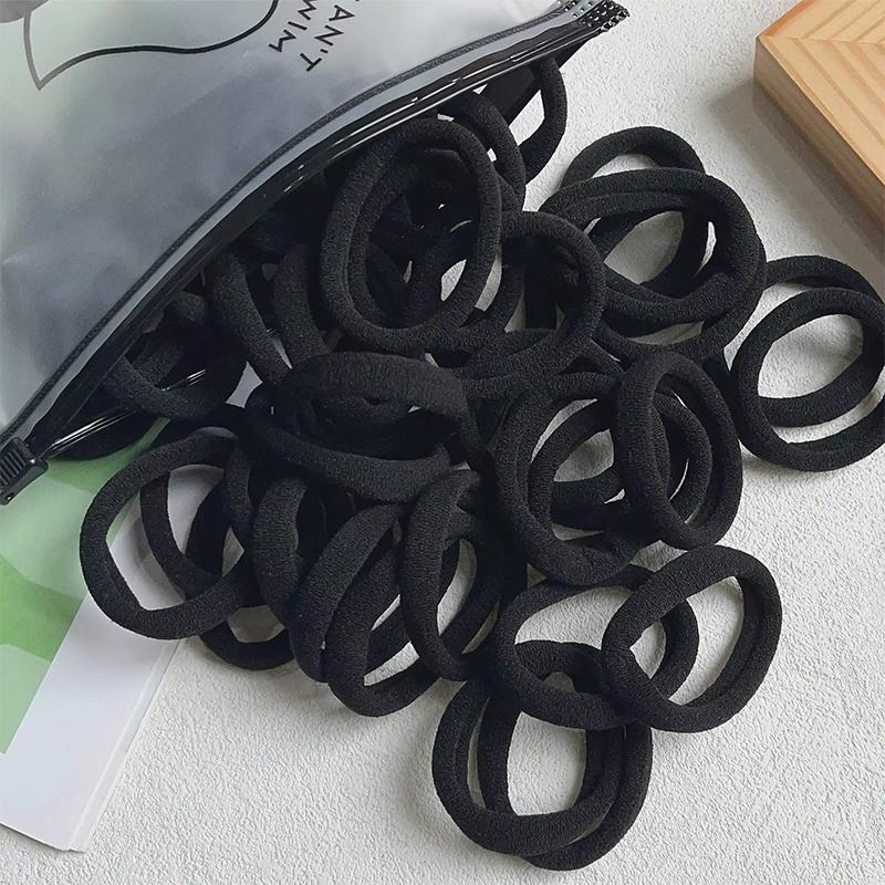 50/100/30 basic black rubber band for women girls elatic classical hair band head accessories casual sport High ponytail support