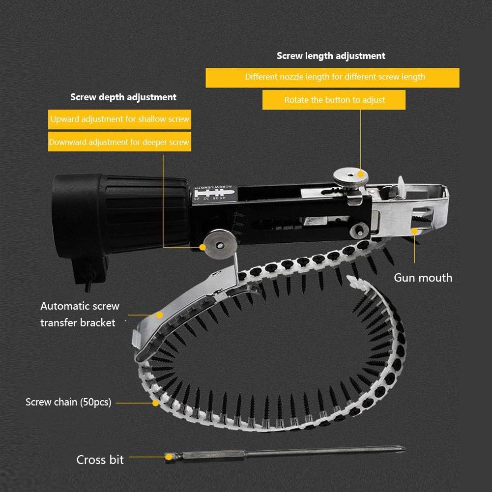 Adaptador de Corrente de Parafusos para Carnaval de Dia dos Namorados, Adaptador de Corrente de Parafusos de Espigão Automático para Acessório de Furadeira Elétrica