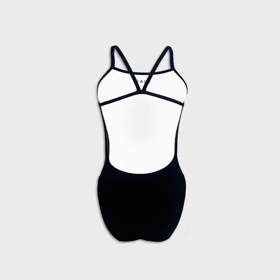 Solteu Black Women'S One-Piece Reversible Single-Back Swimsuit