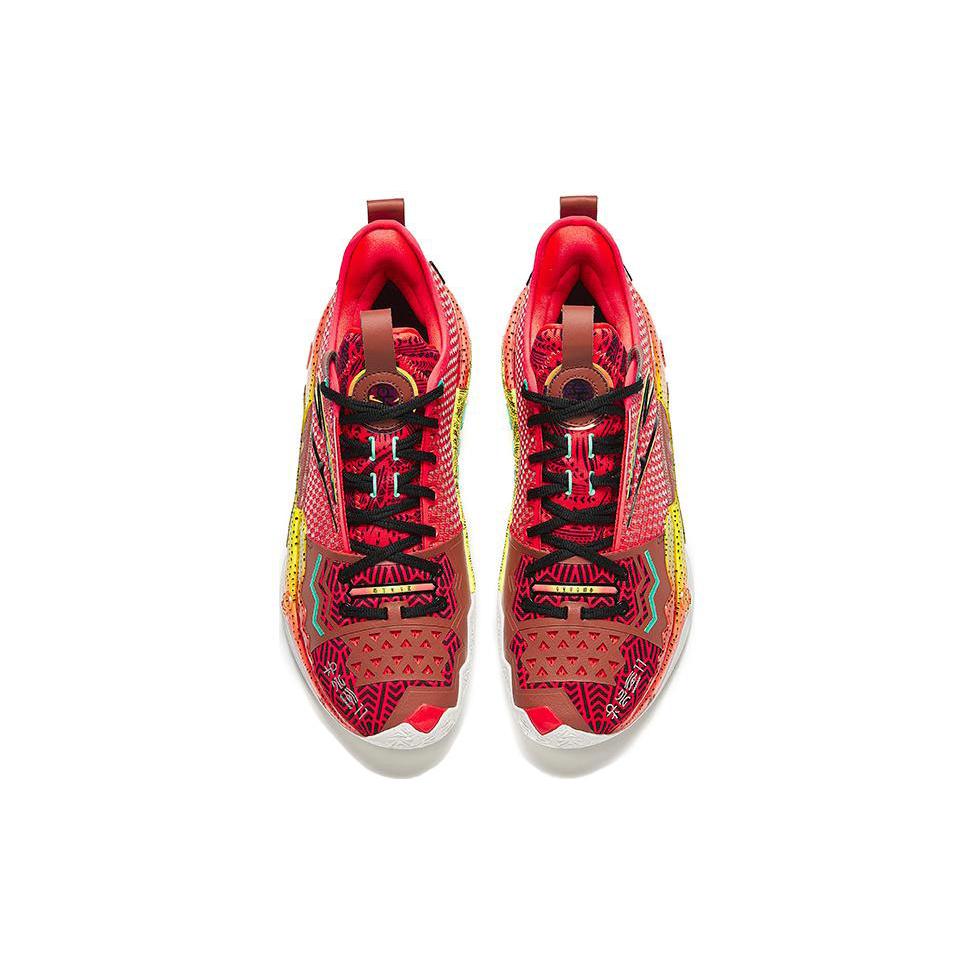 New Anta Frenzy 5 Pro  Strength Cushioning Wear Resistant Low Top Basketball Shoes Men's Red 112411111S-3
