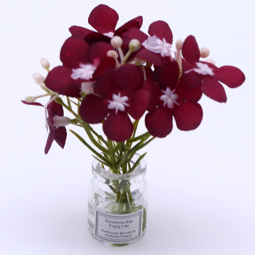 Doll House Miniature Mini Potted Flowers Green Potted Plant Model Toys For Dollhouse Accessories Decoration