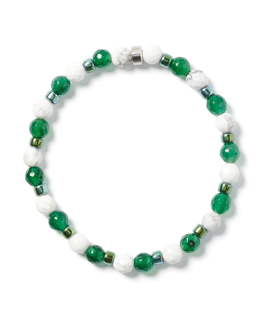 Jbans Classic Green Point Triple Mix Gemstone Bracelet (C2503Ac1343_Gn)