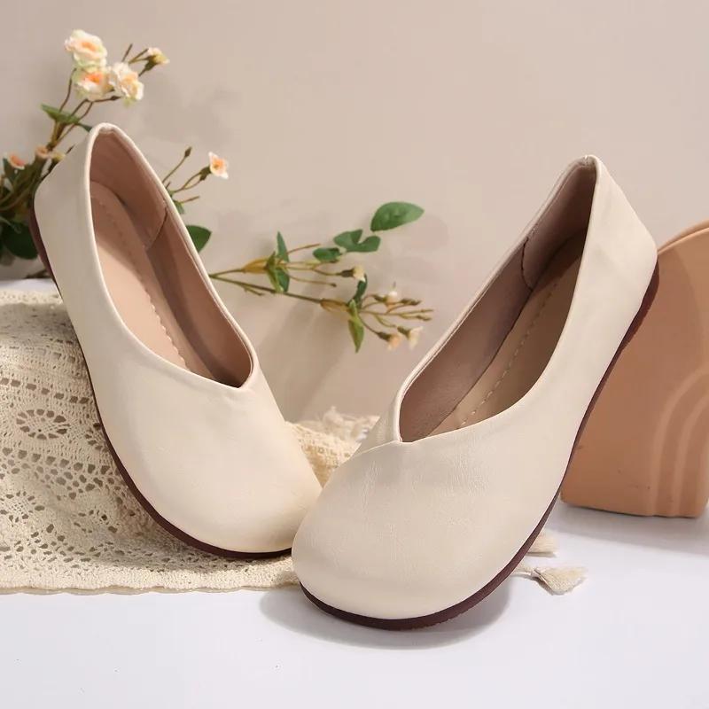 Fashion Casual Flats Ladies Shoes 2024 Plus Size Slip on Women's Flats Daily Women Round Toe Soft Bottom Outdoor Shoes Female Zapatos