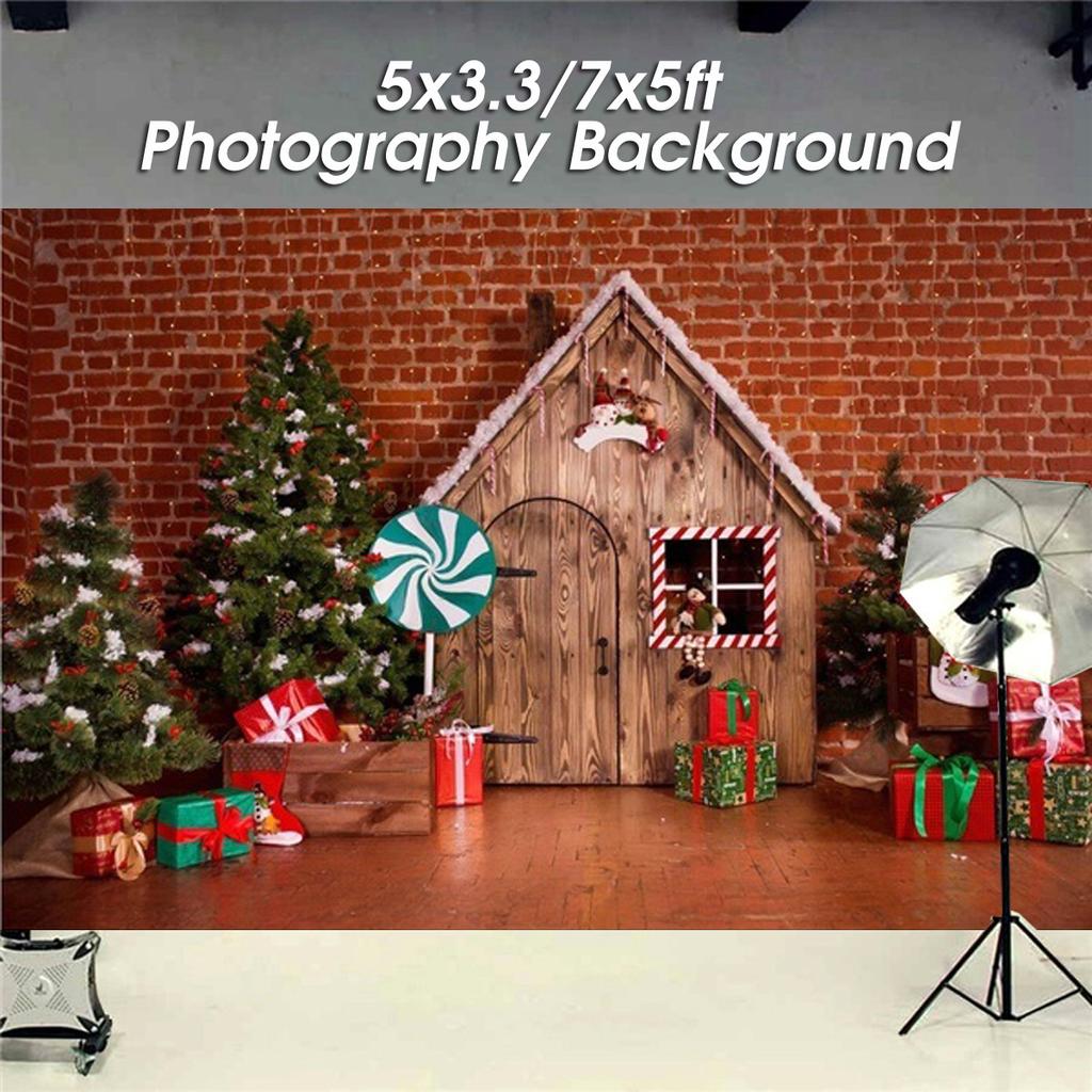5X10FT-Christmas Tree Lighting House Decoration Photography Backdrops Party Decoration Photo Studio Background