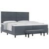 Boxspring Bed with Headboard Dark Grey 200 X 200 Cm Velvet