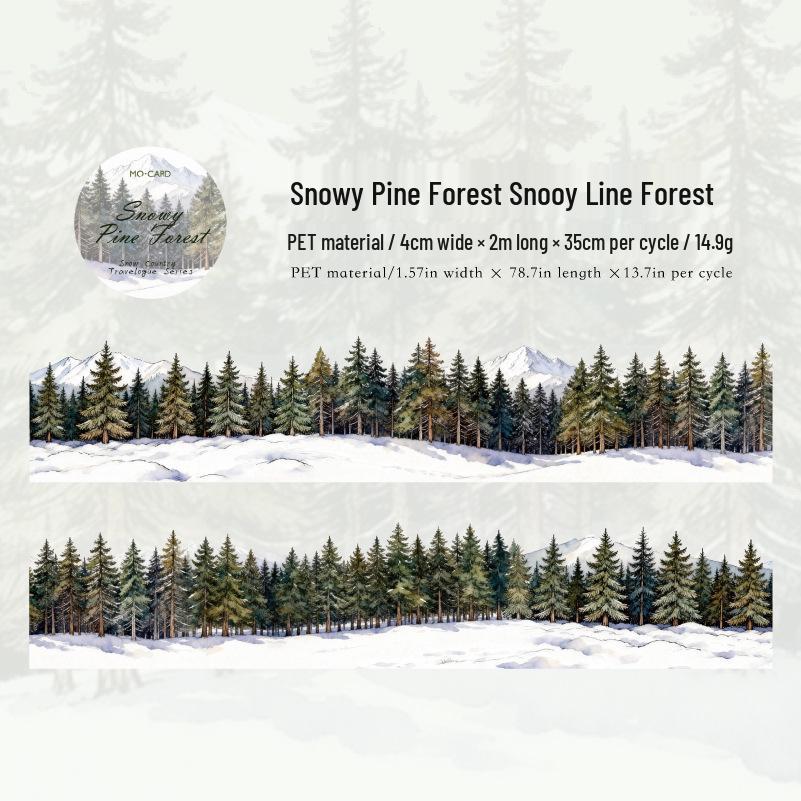 Mo Mo PET Irregular Shape Tape - Snow Country Chronicle Winter Series, Journal Decoration Collage, 6 Styles