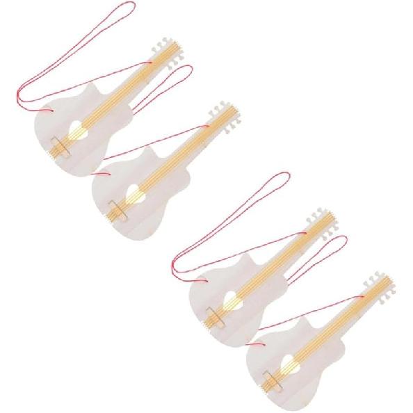 Toyvian 10 Pcs Mini Guitar Set - Miniature & Wooden Guitar Toys for Children, DIY Painting Crafts 31X15.5CMx2pcs