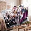 Demon Slayer Printed Flannel Blanket, Skin Friendly Warm Throw for Indoor Couch Bed Daily Use